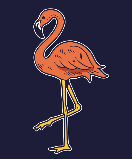 简单的画粉色火烈鸟图片下载