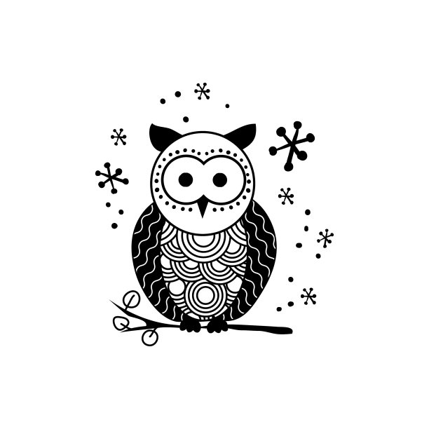 装饰猫头鹰轮廓图片下载