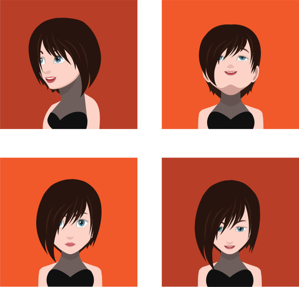 有彩色背景的人物形象图片下载