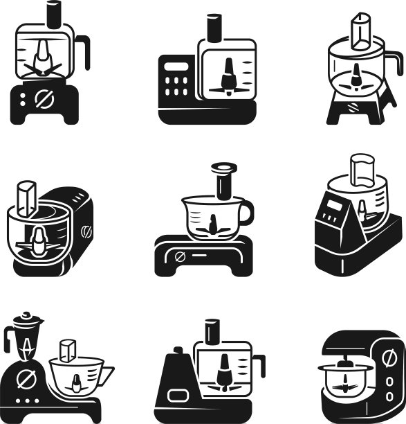 食品加工机图标简约风格合集图片下载