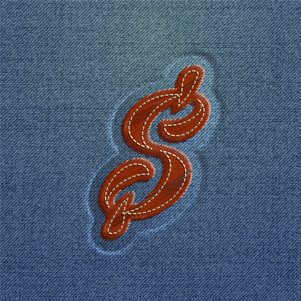 用粗斜纹棉布做成的字体图片下载