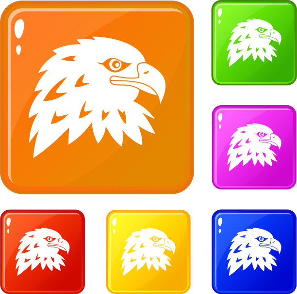 老鹰图标套装颜色图片下载