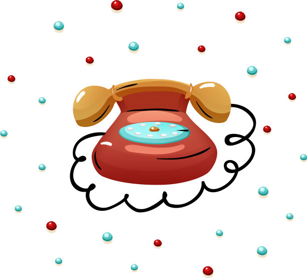 红色复古手机孤立的指纹图片下载