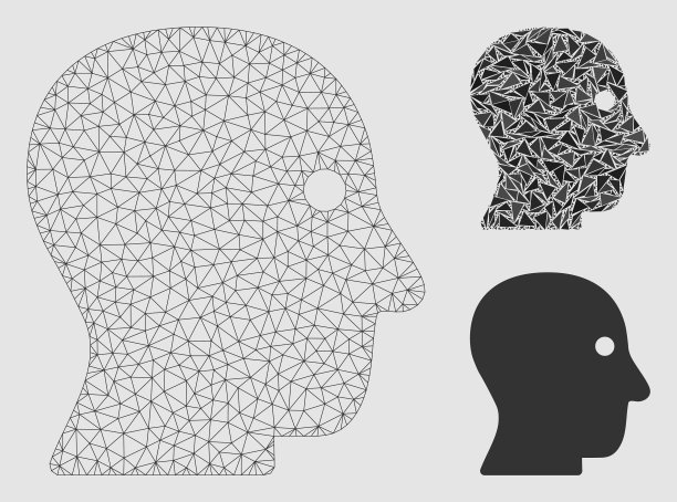 客户资料网格二维模型和三角形图片下载