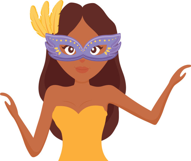 戴着狂欢节面具的美女图片下载