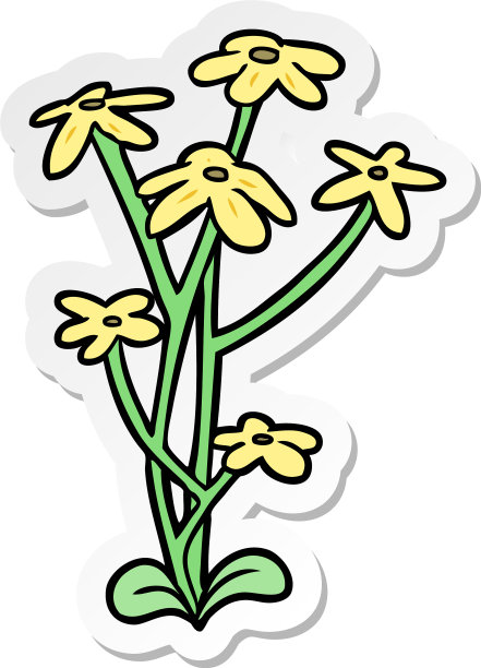 卡通花贴纸图片下载