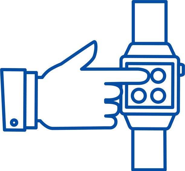 智能手表触摸腕表线图标概念图片下载