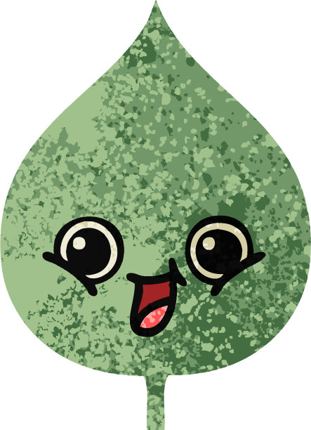 复古风格卡通表现叶图片下载