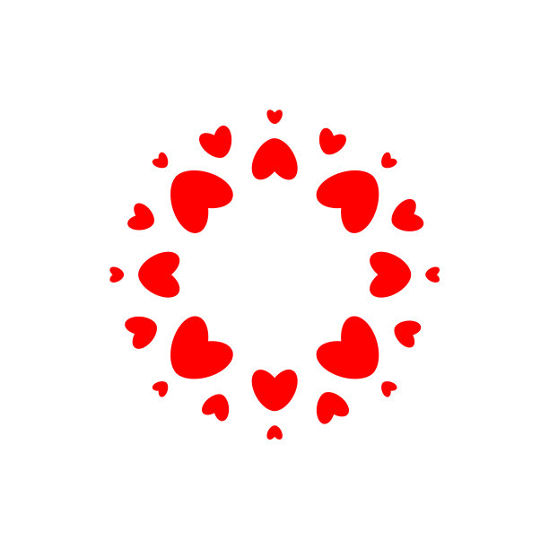 抽象爱心标志圆心形框为图片下载