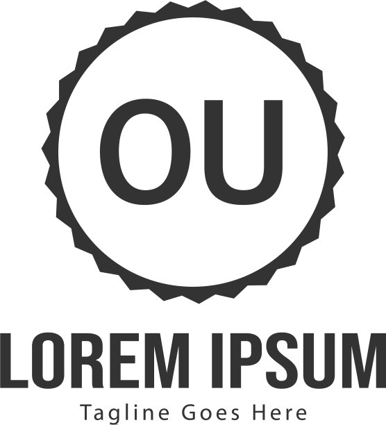 OU字母现代边框logo模板图片下载
