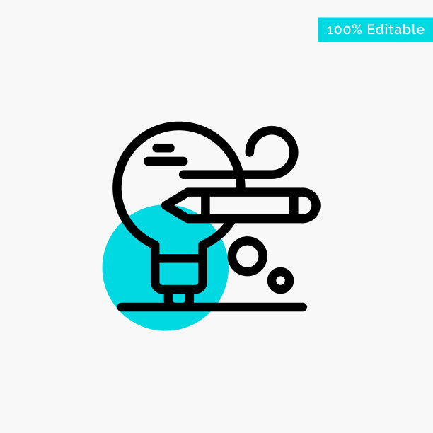 球茎铅笔教育绿松石突出圆圈图片下载