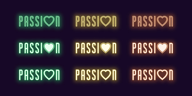 霓虹图标集激情字辉耀艺术图片下载