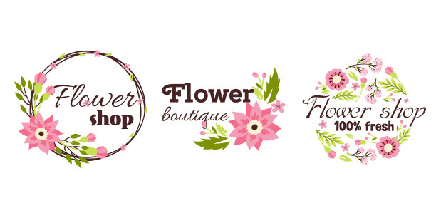花店徽章装饰框架模板图片下载