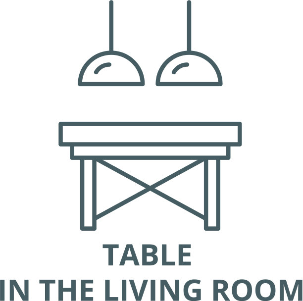 客厅里的桌子呈线形图标图片下载