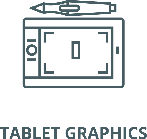平板电脑图形线条图标线性概念图片下载