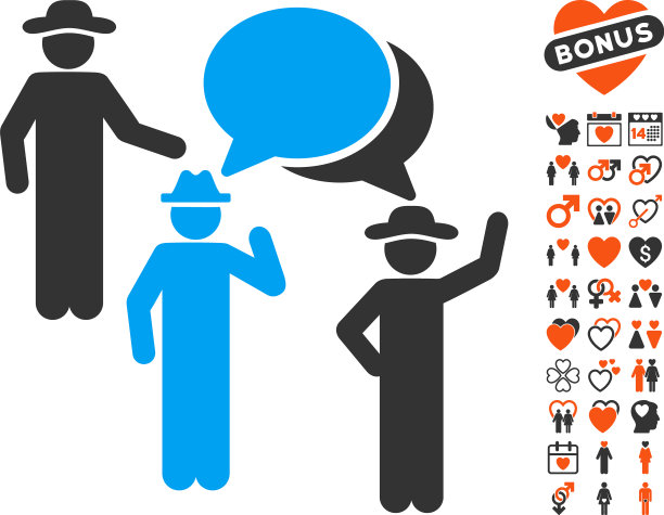 先生们讨论图标与可爱的奖金图片下载