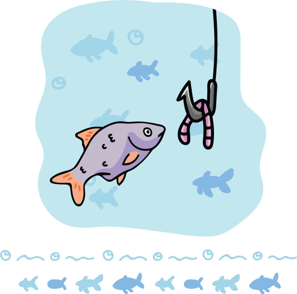 可爱的蟑螂钓鱼卡通图片下载