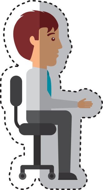 商人阿凡达坐在办公椅上图片下载