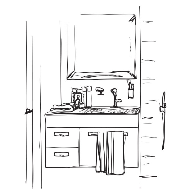 浴室内饰手绘面盆及洗手盆图片下载