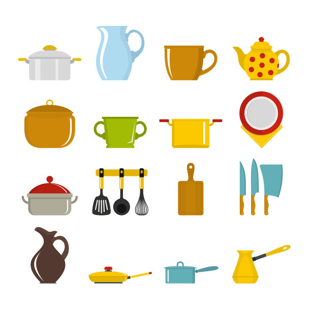 设置平面卡通菜肴项目图片下载