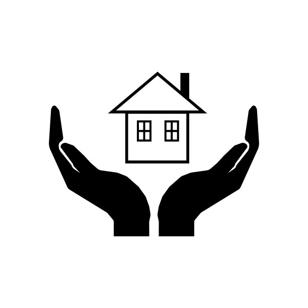 房屋标志手势：爱护家园图片下载