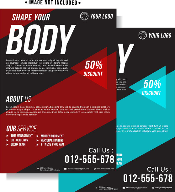 健身馆传单模板图片下载