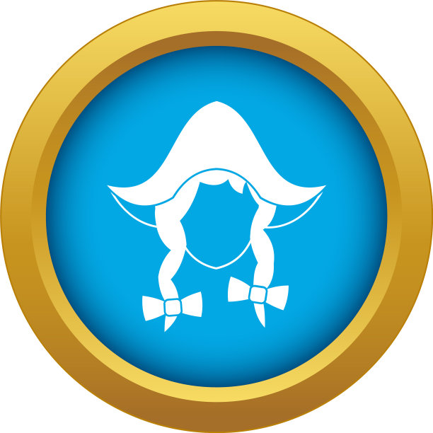 女孩荷兰图标蓝色孤立图片下载