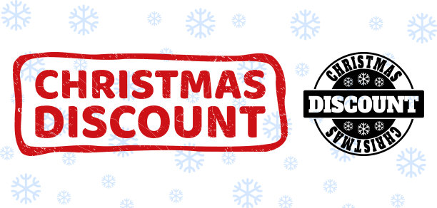 圣诞折扣和干净的邮票封条图片下载