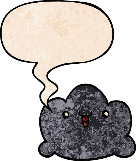 卡通云和语音气泡在复古的纹理图片下载