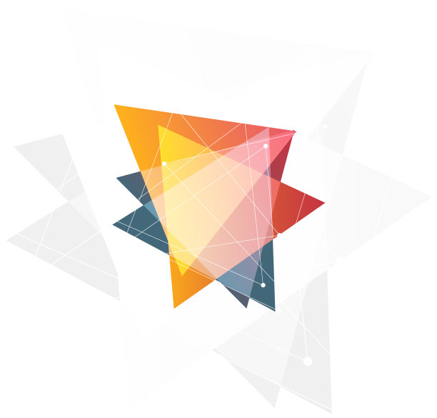 孤立抽象的粉红色和橙色颜色三角形图片下载