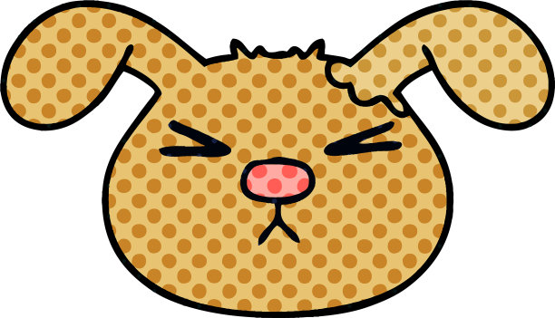 古怪的漫画风格的卡通狗脸图片下载