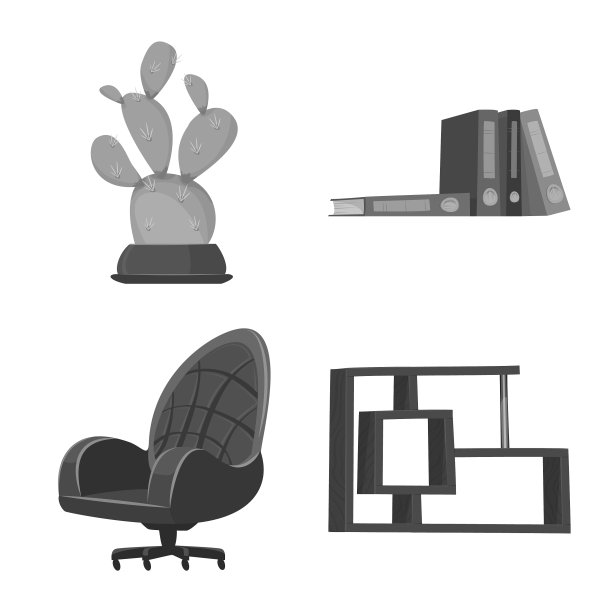 设计的家具和工作图标集图片下载