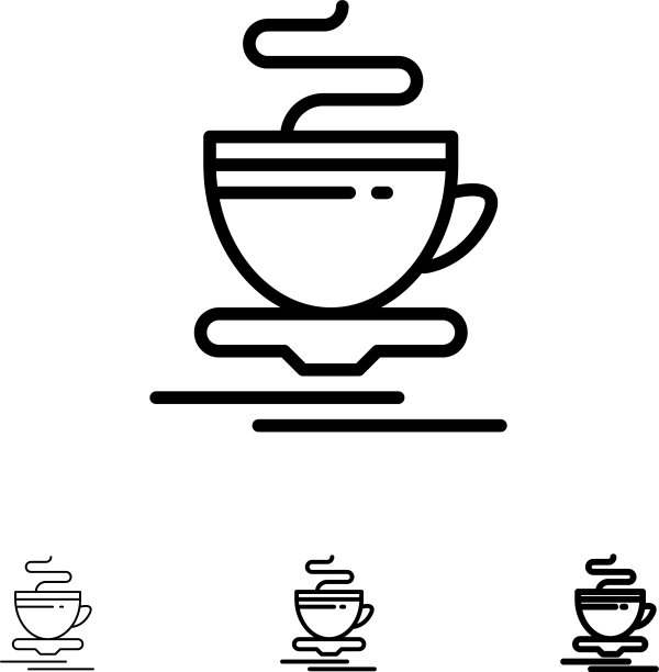 热茶杯酒店黑线粗细图标图片下载
