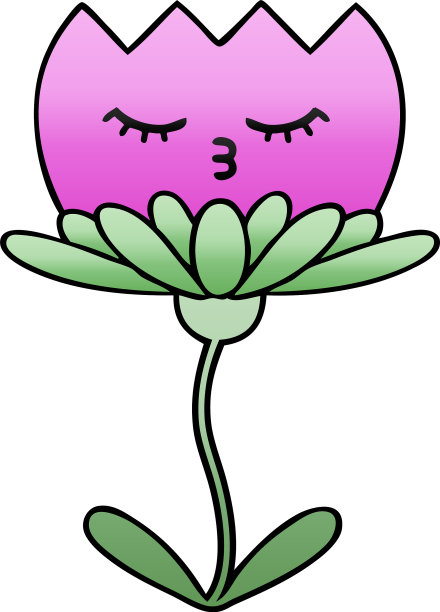 渐变渐变的卡通花图片下载