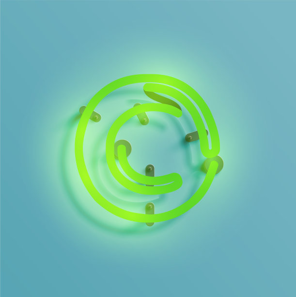 从排字的现实霓虹灯字符图片下载