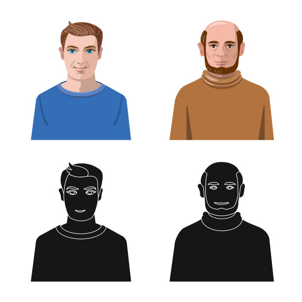 设计发型和职业标志图片下载