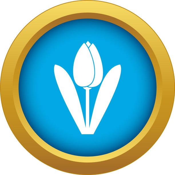 郁金香图标蓝色孤立图片下载