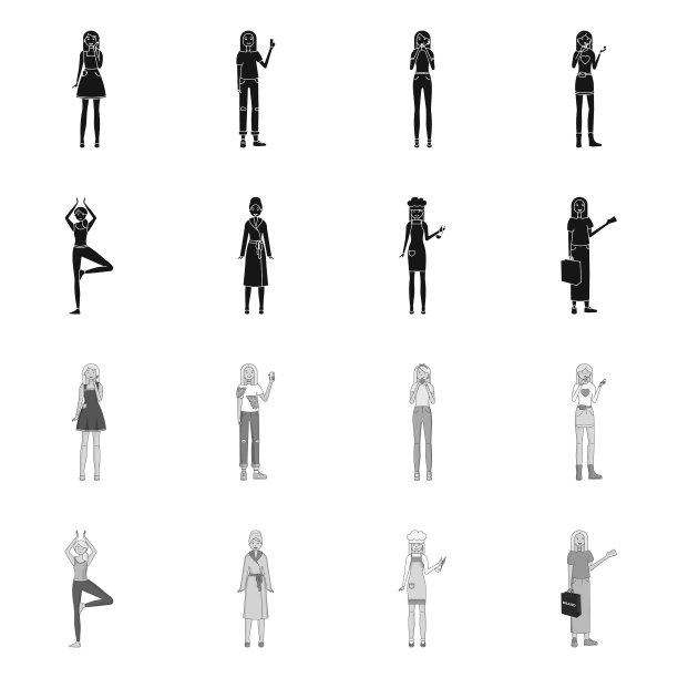 设计姿态和情绪标志集合图片下载