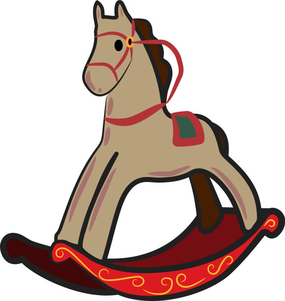 摇摆木马玩具圣诞礼物或颜色图片下载