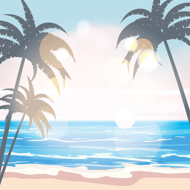 具有异国情调的夏季热带背景模板图片下载