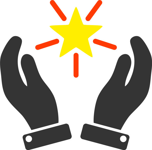 亮星关怀双手图标平图片下载