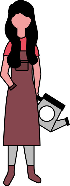 园丁女人用喷壶园艺图片下载