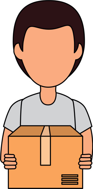 快递员与盒子化身的角色图片下载