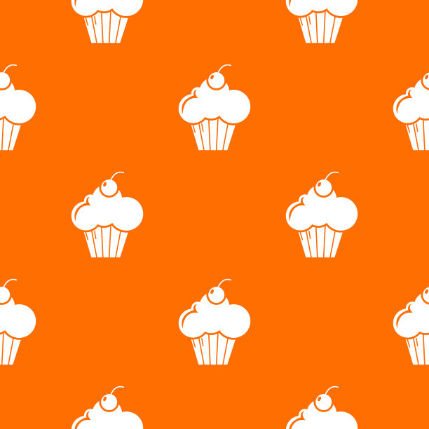 甜美的纸杯蛋糕图案橙色图片下载
