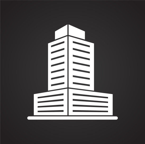 网页图形背景上的建筑图标图片下载