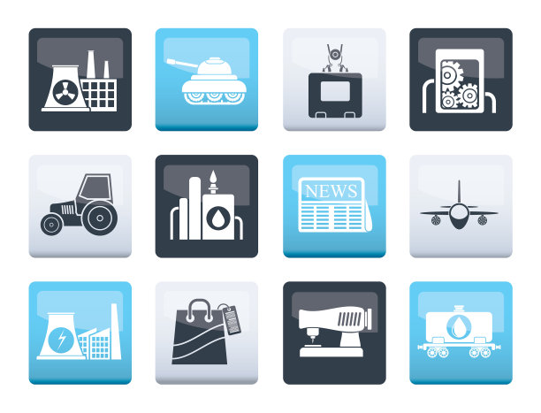 商业和行业图标的颜色背景图片下载