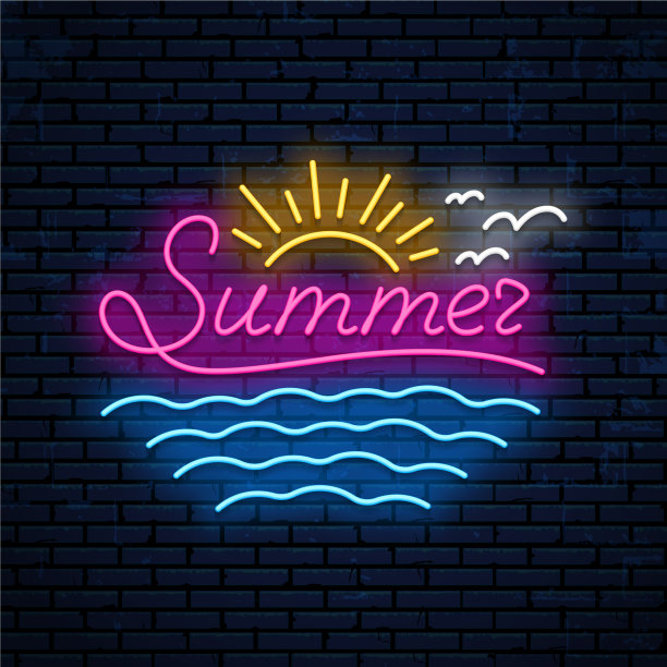夏夜霓虹招牌图片下载
