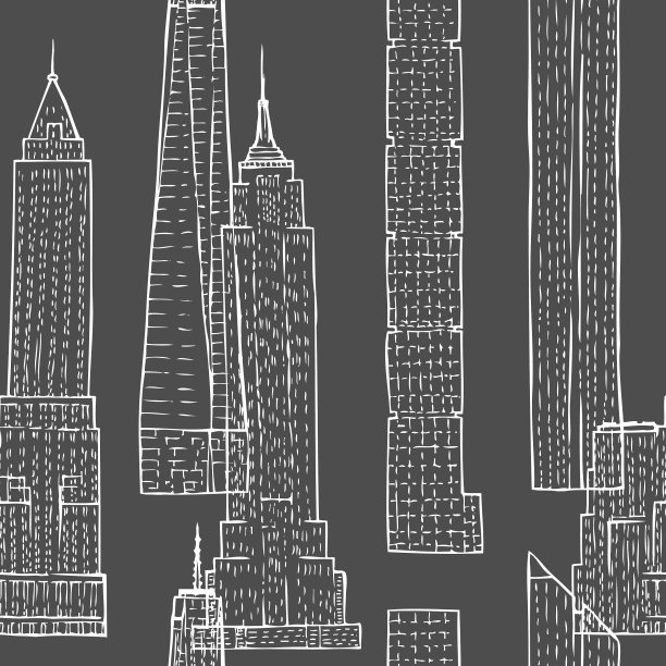 摩天大楼无缝图案图片下载