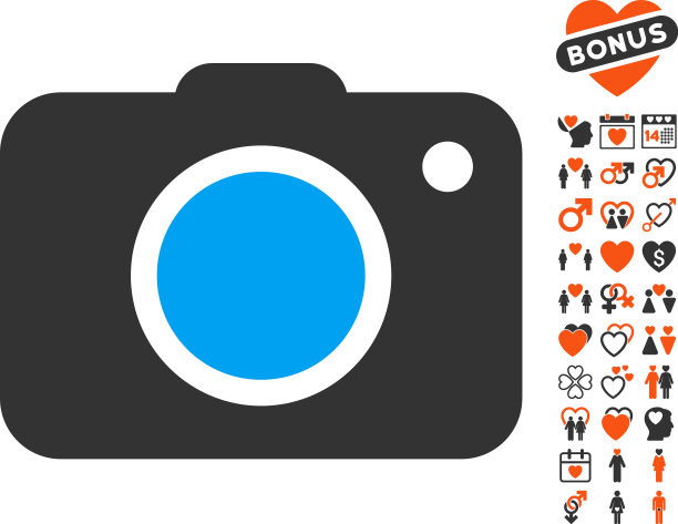 照片相机图标与爱奖金图片下载