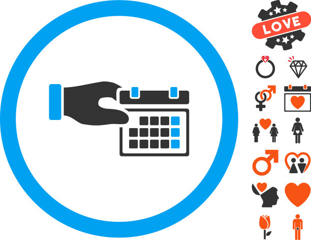 日历属性图标与情人节奖金图片下载